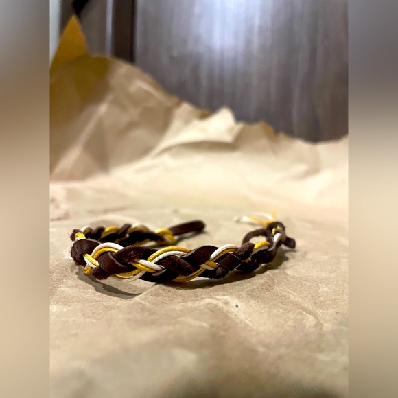 Handmade leather and cord bracelets boho rustic - Picture 7 of 7